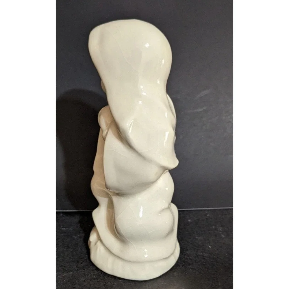 Vintage Ceramic‎ Nativity Mary and Baby Jesus Figurines Cream Glaze 2 Piece Set